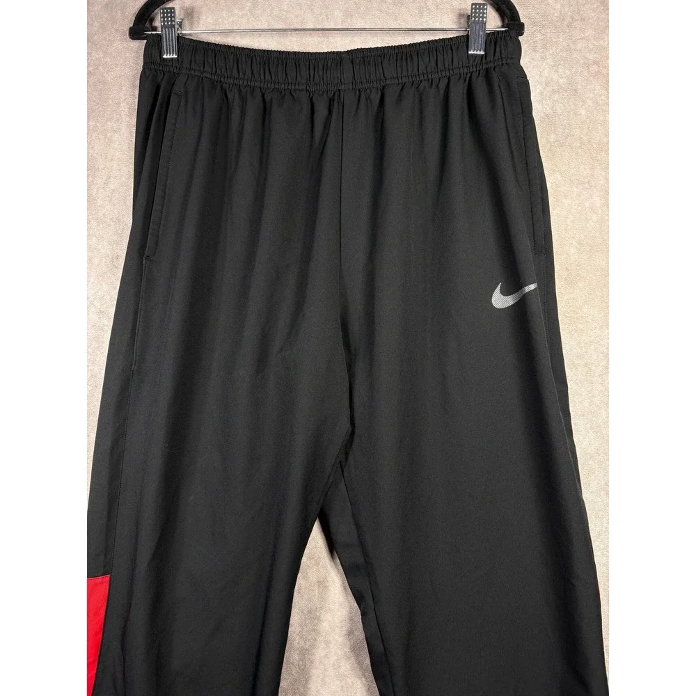 Nike Training Track Pants Mens Size XL Black Dri Fit Drawstring Active Gym